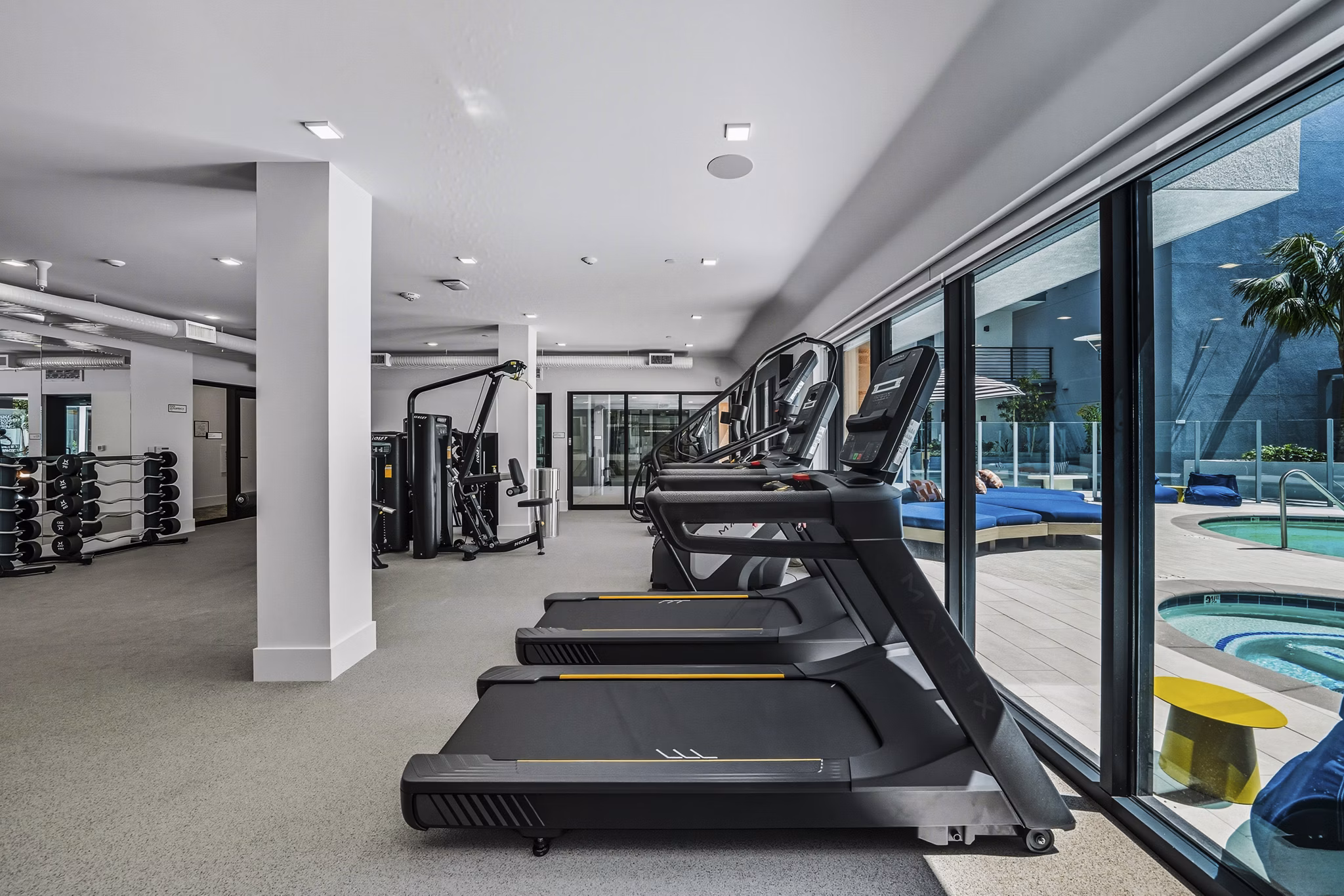 fitness center at Tenney Apartments 