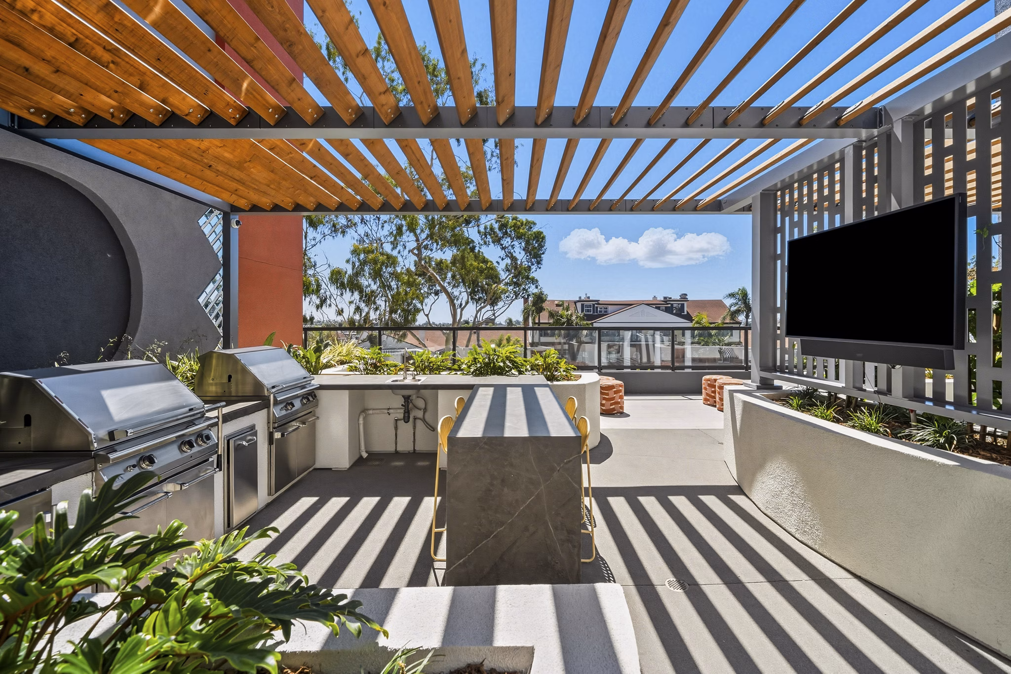 grill area at Tenney Apartments 
