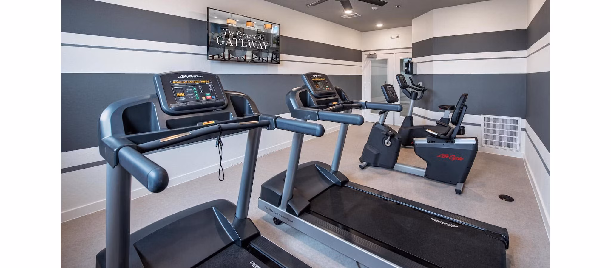 fitness center at The Preserve at Gateway Apartments