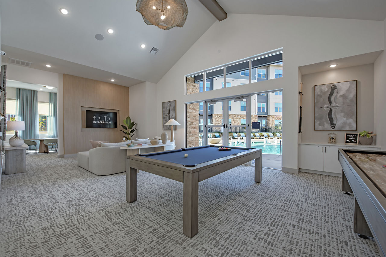 Game room at Alta Rayzor Ranch