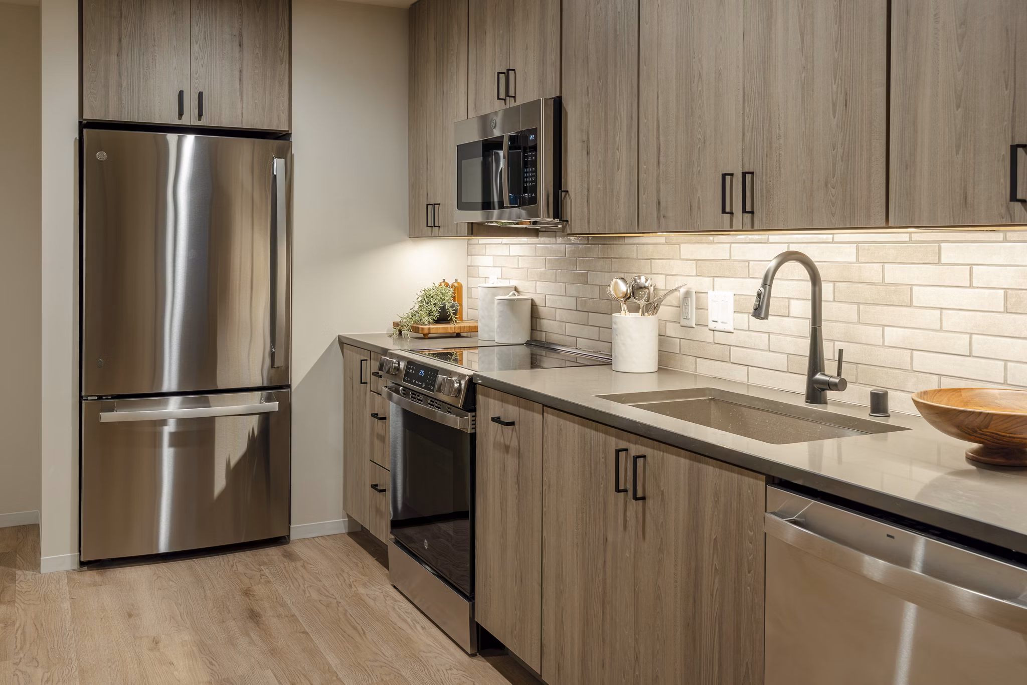 kitchen at ONE 09 Apartments 