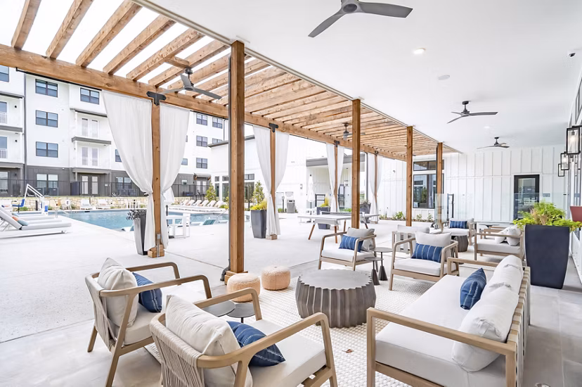 pool patio at Citizen House Blue Bluff Apartments