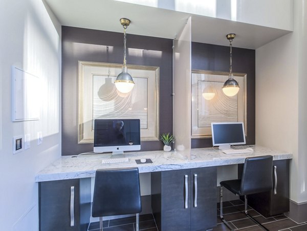 clubhouse business center at The Adeline Apartments