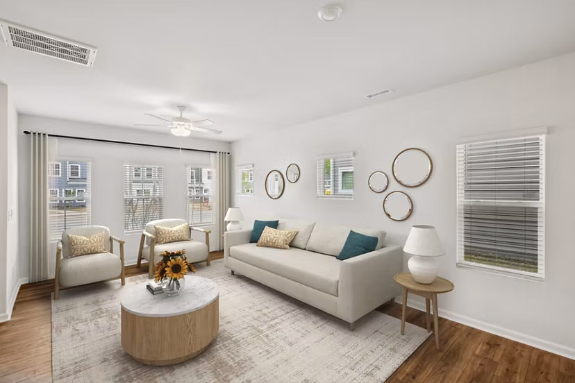 living room at Affinity at Wendell Apartments