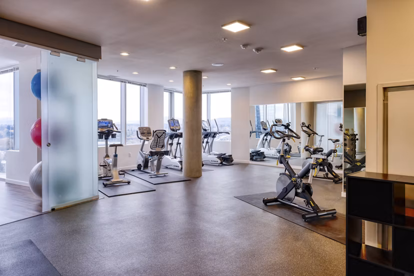 fitness center at Soma Towers Apartments
