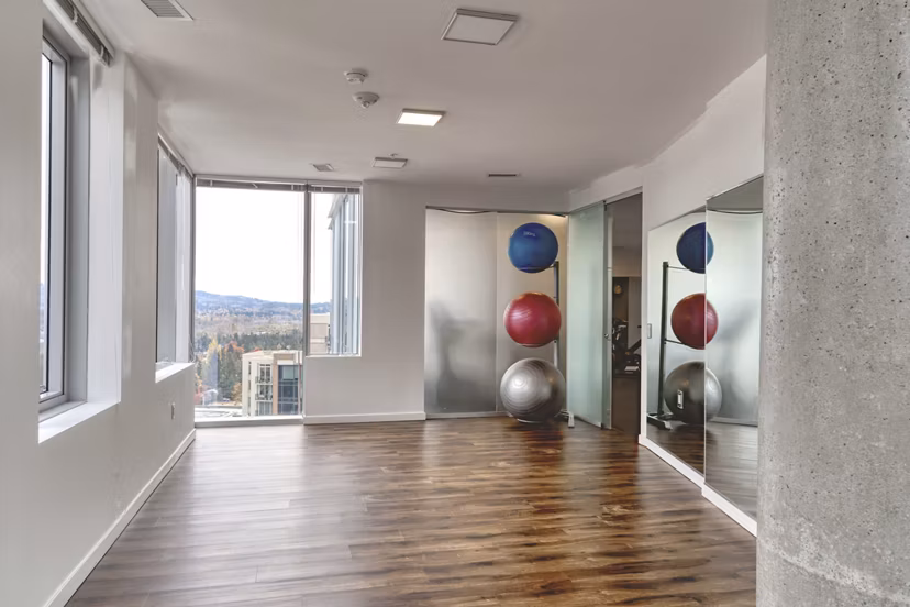 fitness center at Soma Towers Apartments