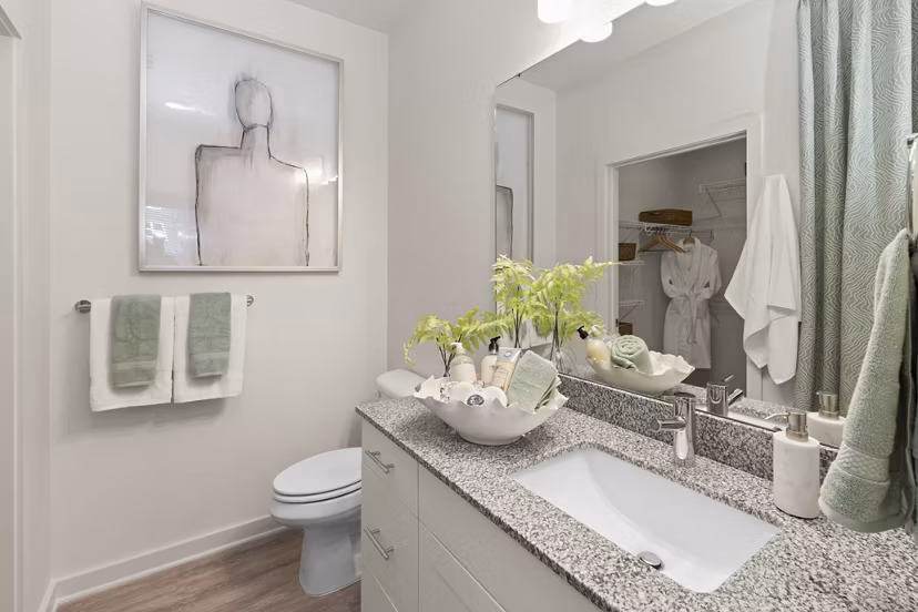 bathroom at East Mint Apartments