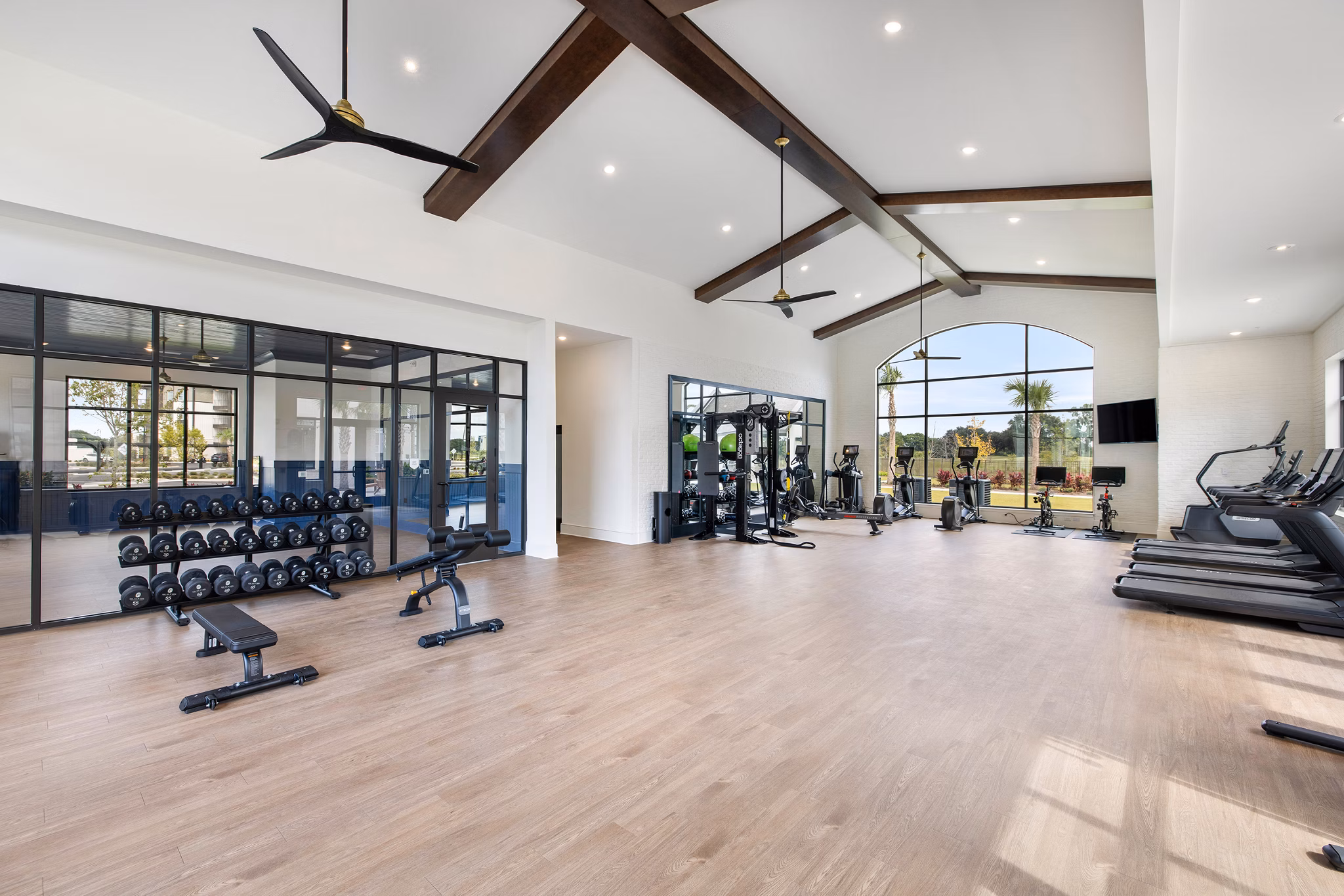 fitness center at Silas Park Apartments 