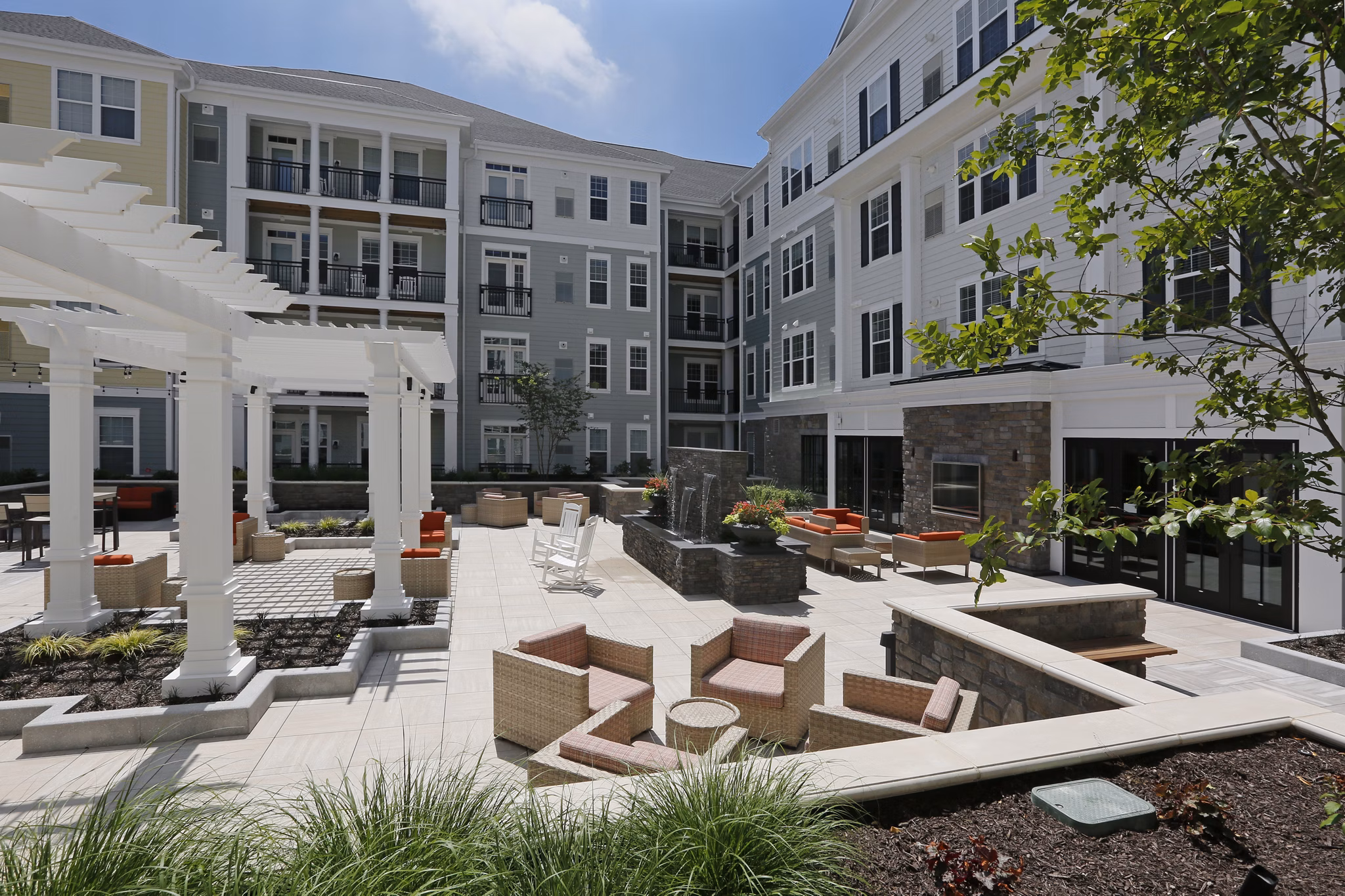 grill area at Alston at Station Yards Apartments 