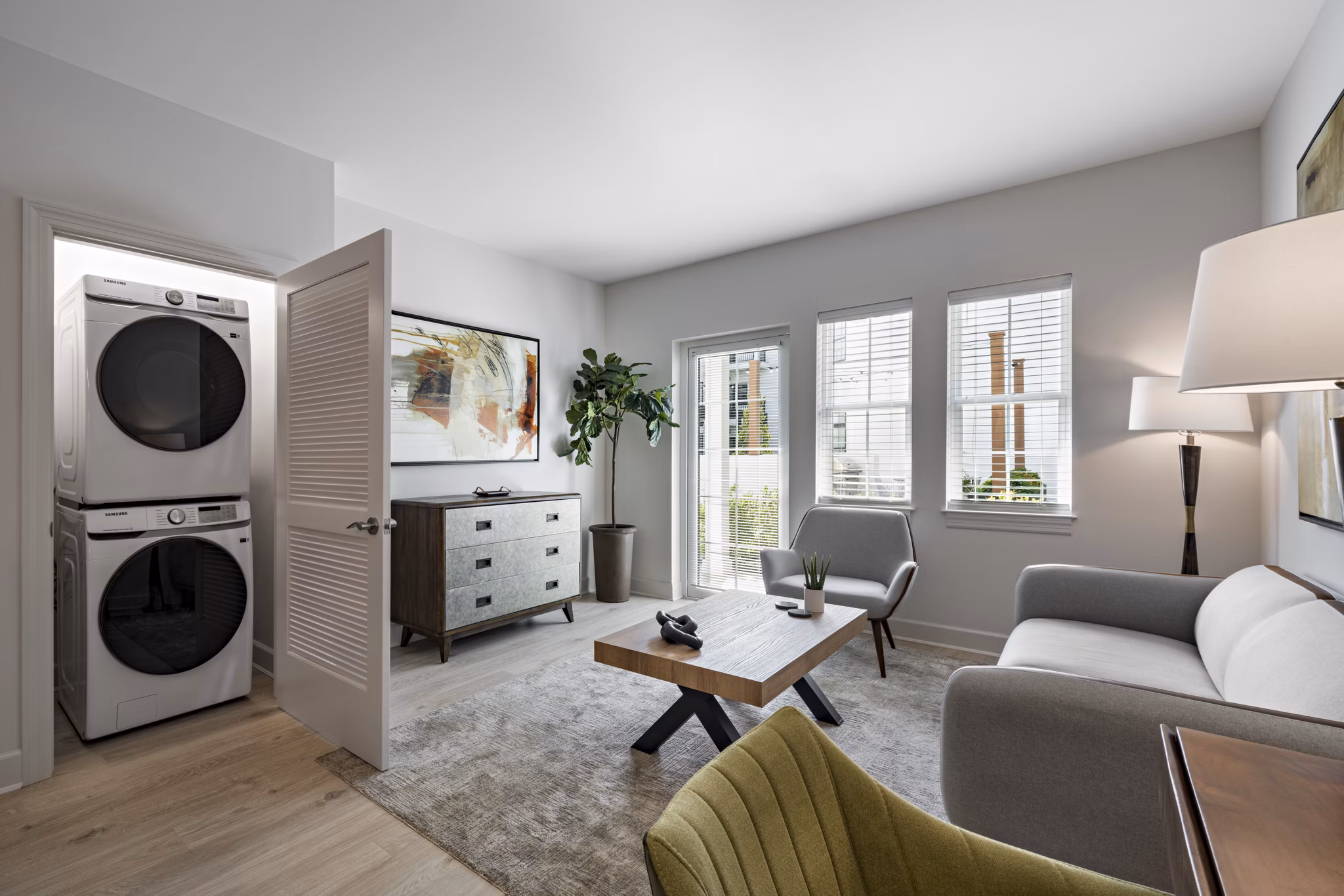 Living Room at The Core Apartments