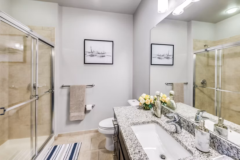 bathroom at New Village at Patchogue Apartments