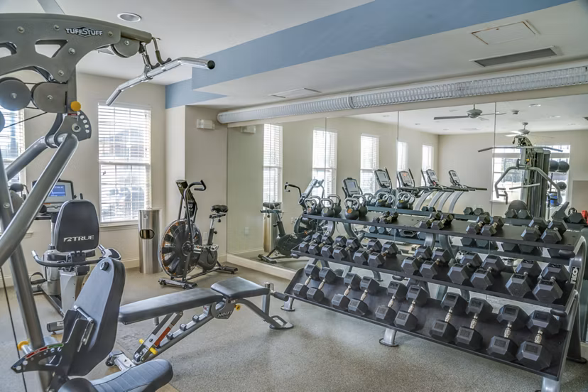 fitness center at New Village at Patchogue Apartments