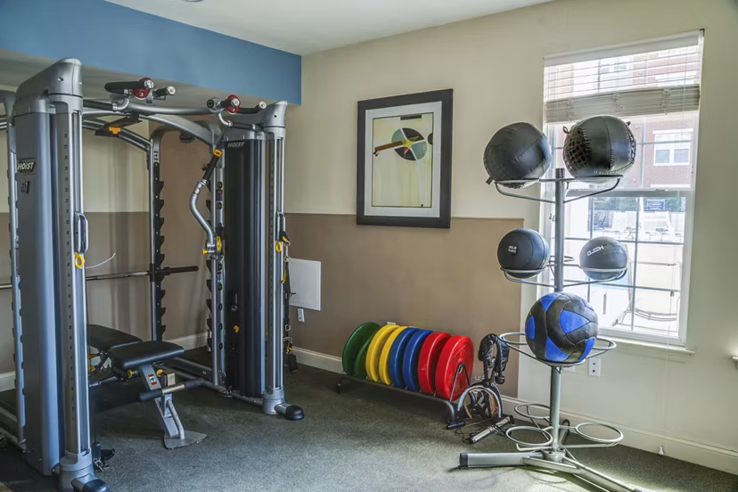 fitness center at New Village at Patchogue Apartments