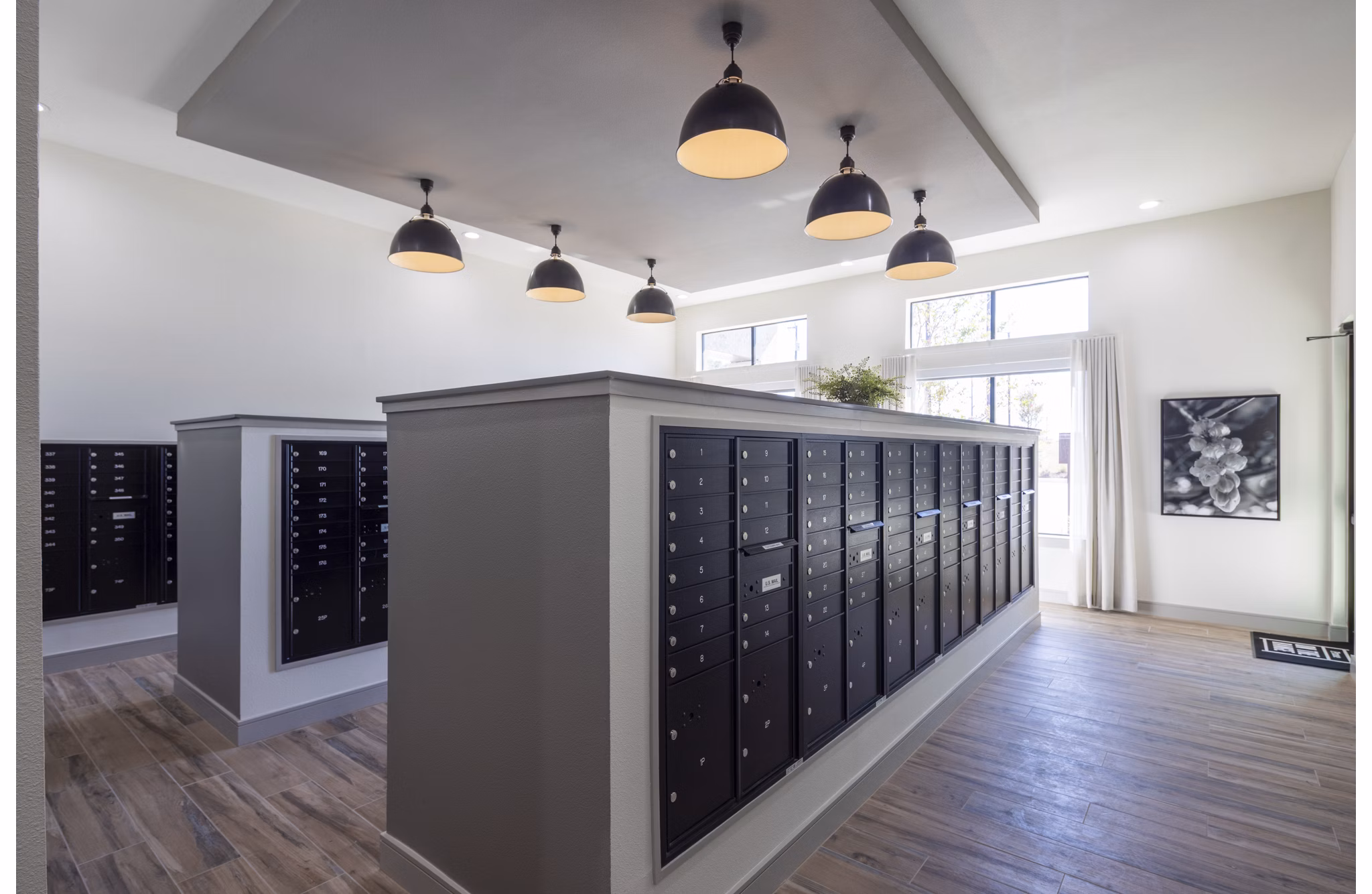 mail room at Prose On The Range Apartments