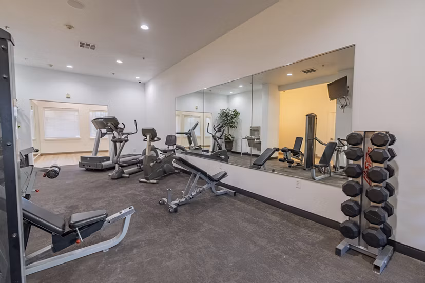 fitness center at Monticello at Southport Apartments