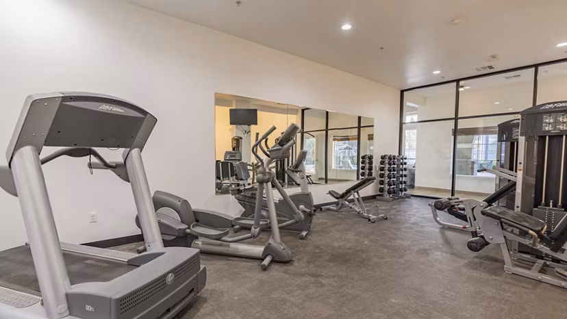 fitness center at Monticello at Southport Apartments