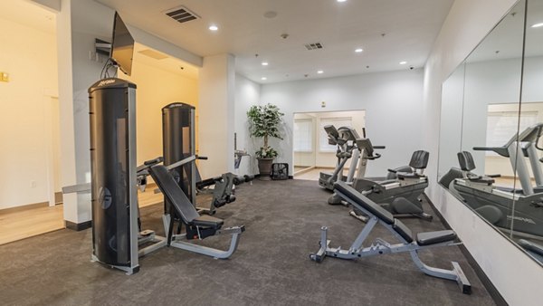 fitness center at Monticello at Southport Apartments