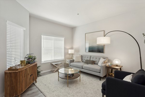 living room at Monticello at Southport Apartments