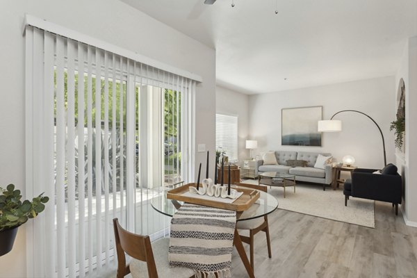 living room at Monticello at Southport Apartments