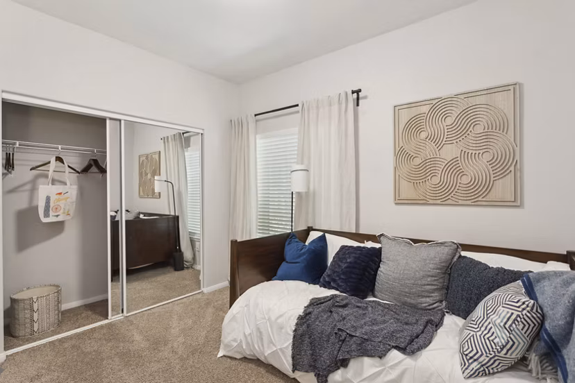 living room at Monticello at Southport Apartments