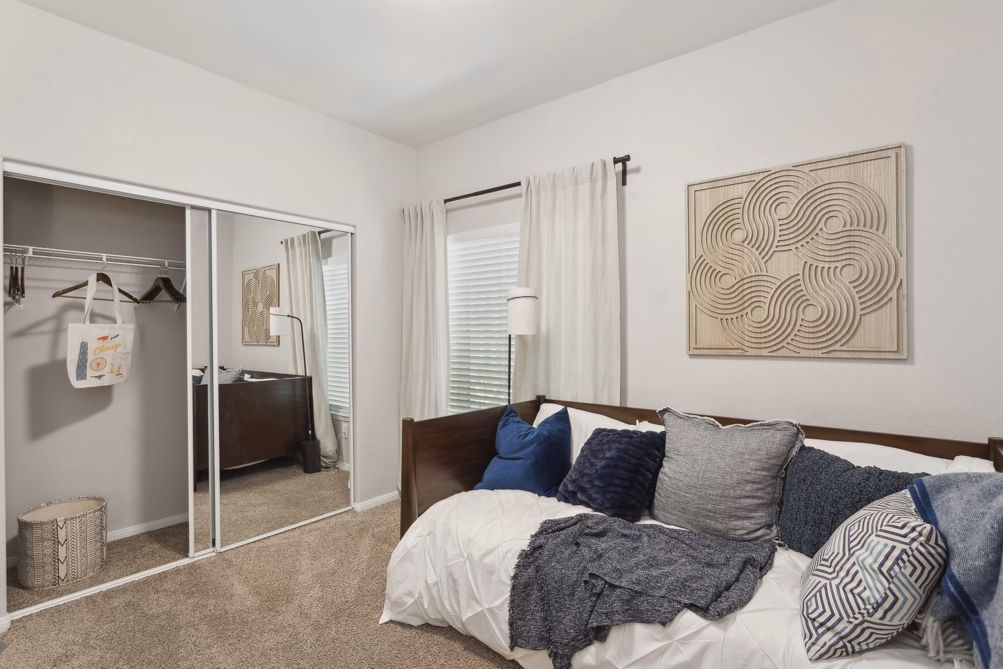 living room at Monticello at Southport Apartments