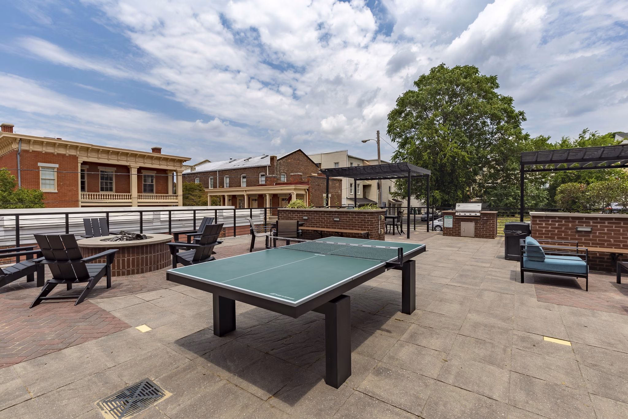 courtyard at The Masonry Apartments