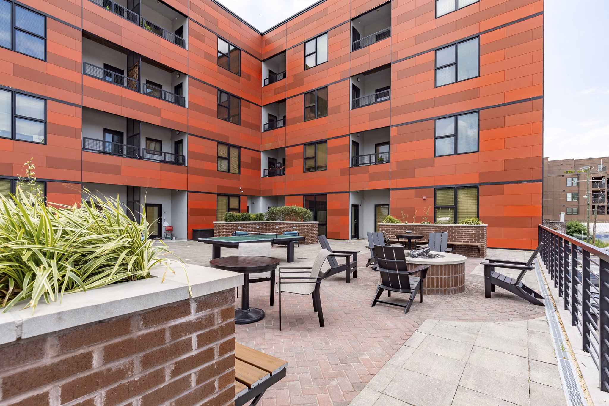 courtyard at The Masonry Apartments