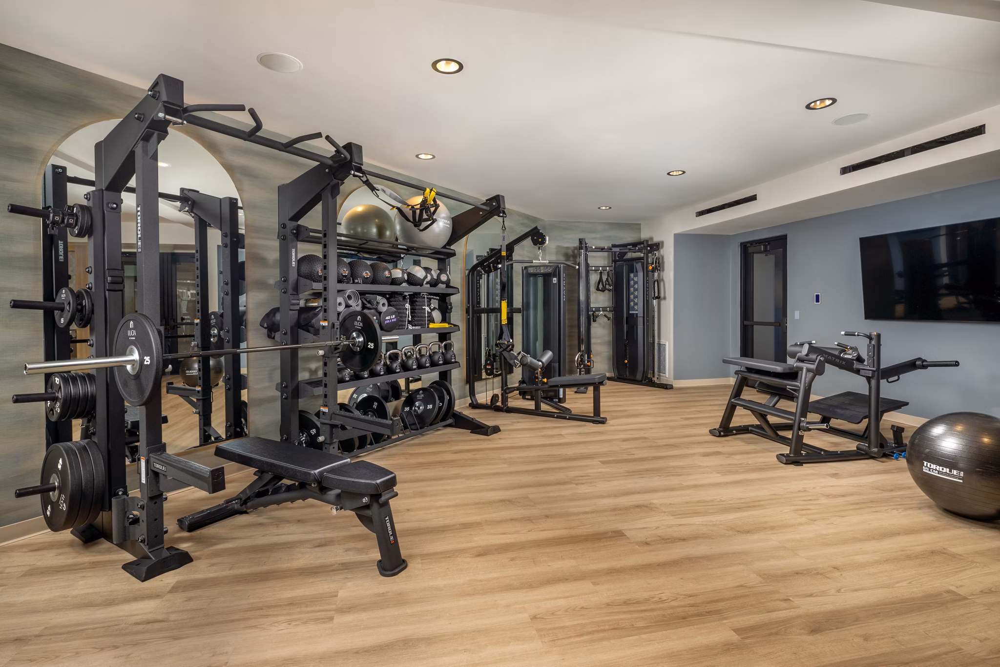 fitness center at Lucia at Aviara Apartments 