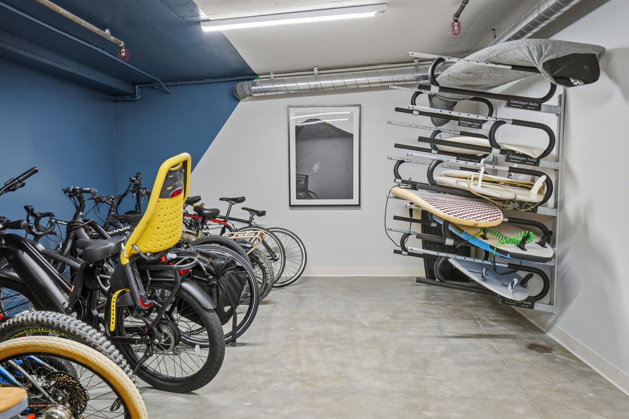 Bike room at Lucia At Aviara