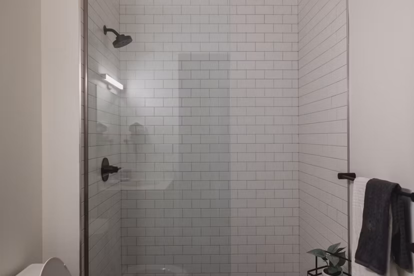 bathroom at Poth Brewery Lofts Apartments