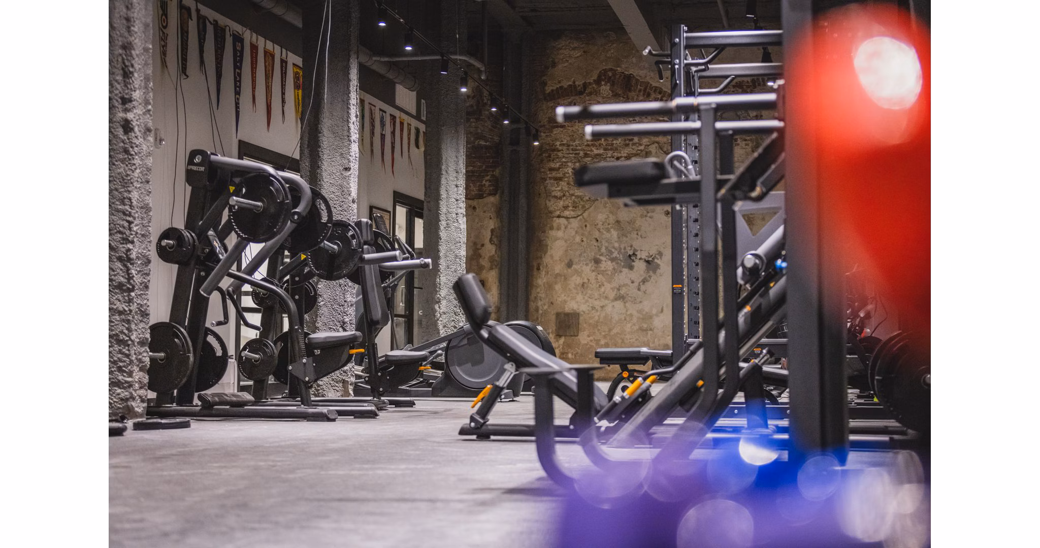 fitness center at Poth Brewery Lofts Apartments