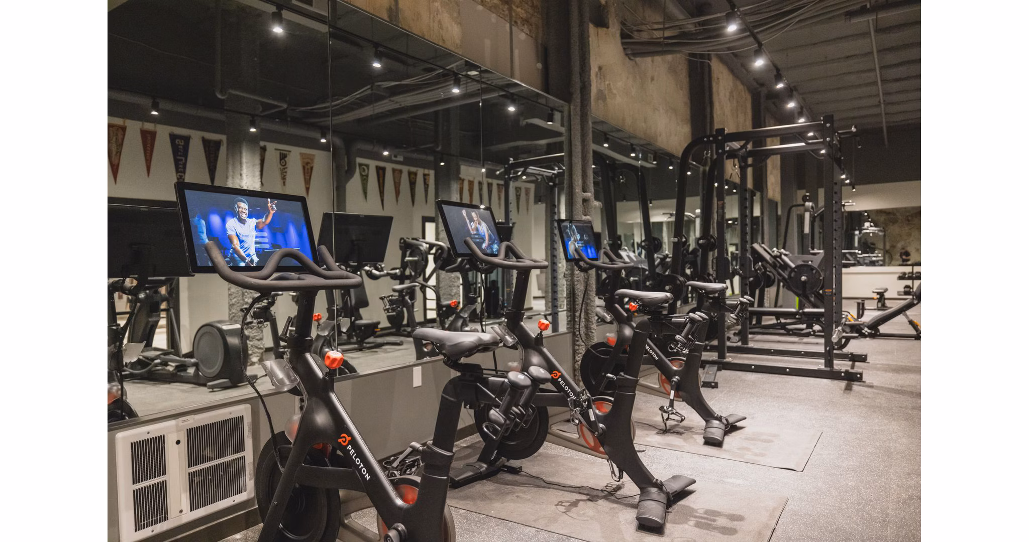 fitness center at Poth Brewery Lofts Apartments