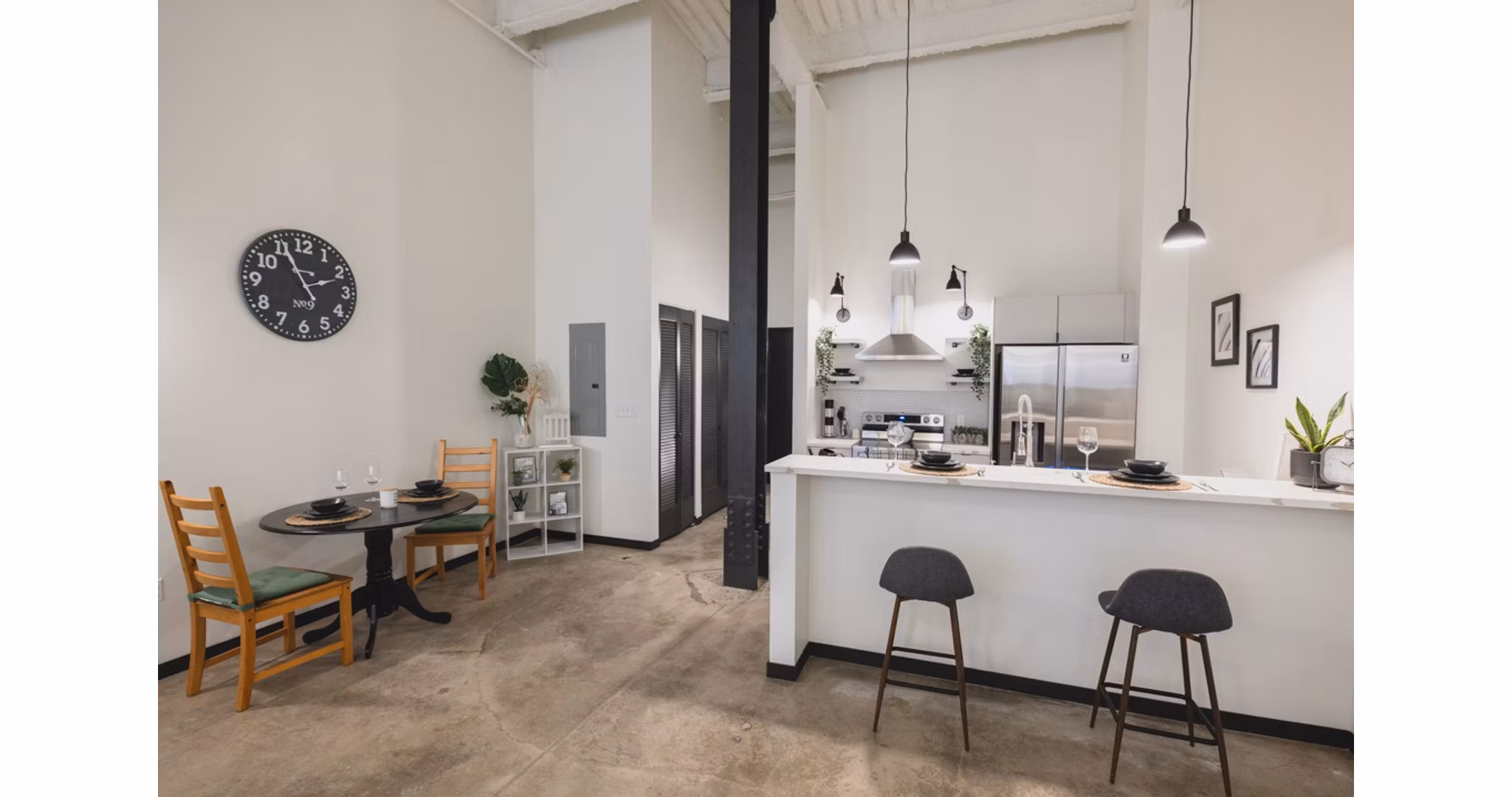 kitchen at Poth Brewery Lofts Apartments