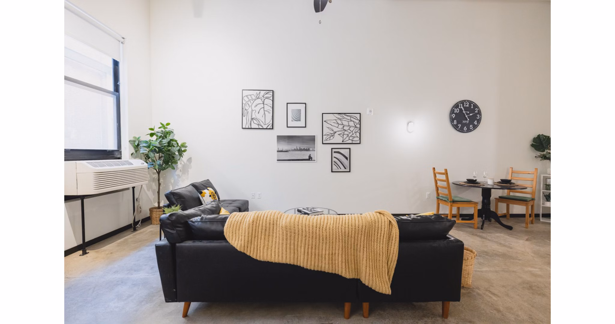 living room at Poth Brewery Lofts Apartments