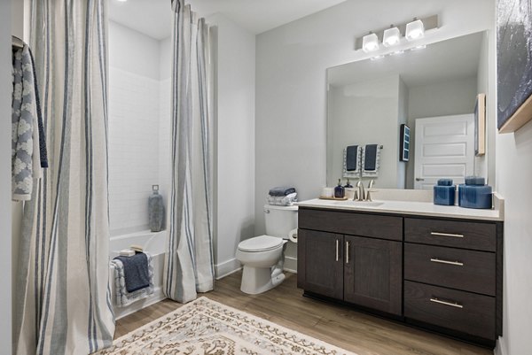 bathroom at The Haven at Indigo Square Apartments