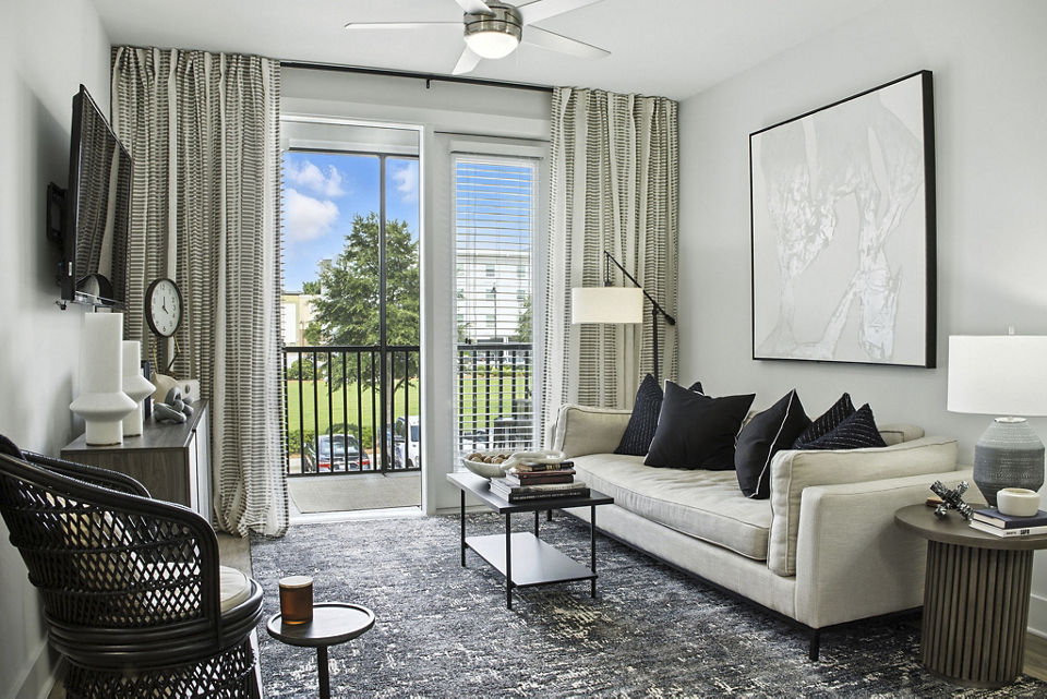 living room at The Haven at Indigo Square Apartments
