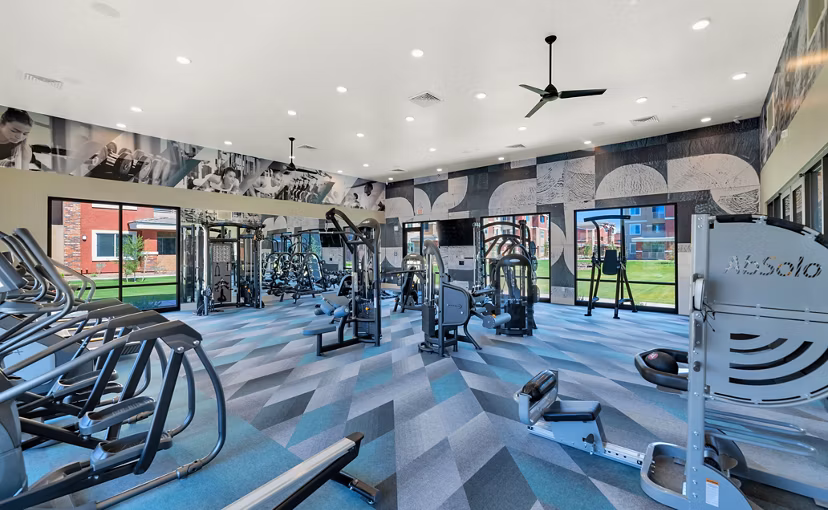 fitness center at Zaterra Apartments 