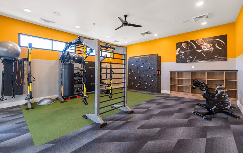 fitness center at Zaterra Apartments 