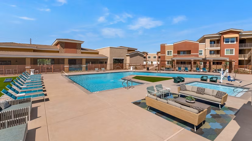 pool at Zaterra Apartments 