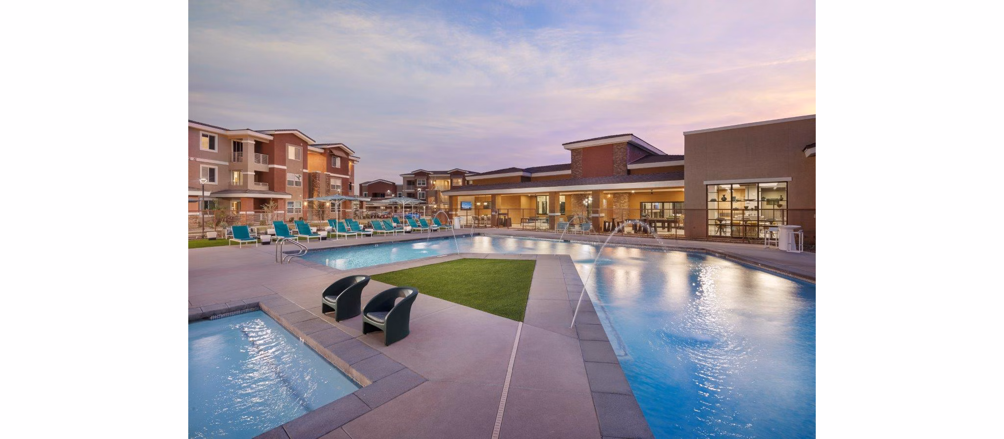 pool at Zaterra Apartments 