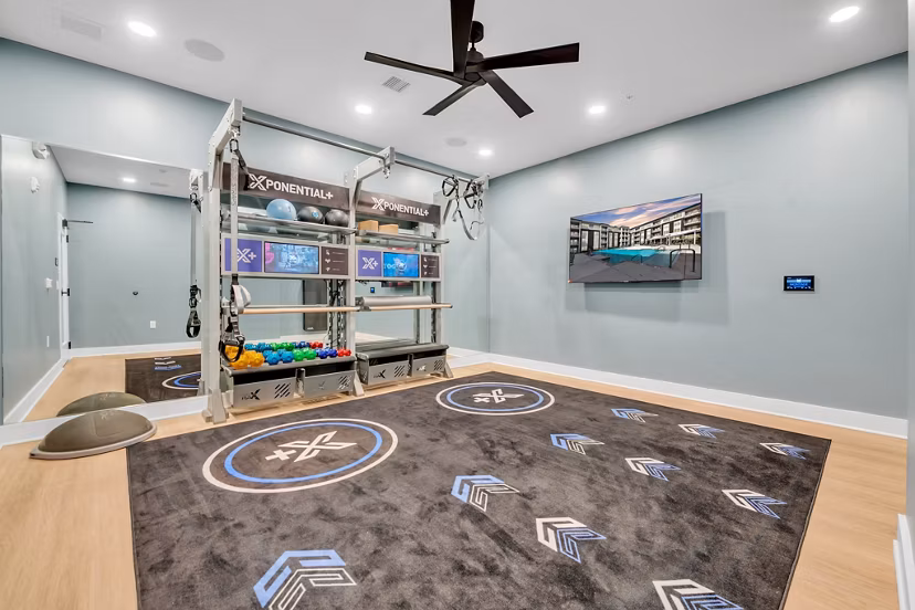fitness center at Montage at Marquis Hills Apartments