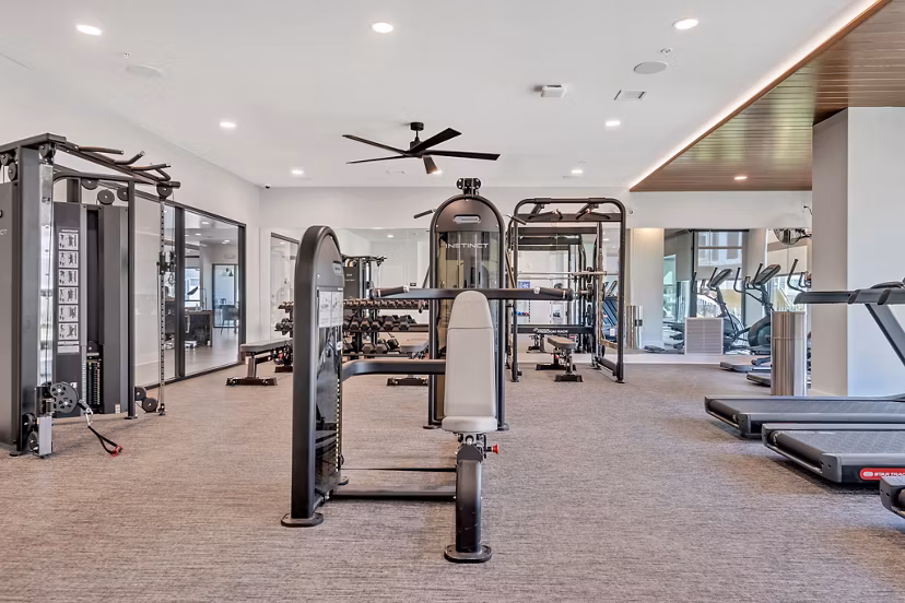 fitness center at Montage at Marquis Hills Apartments