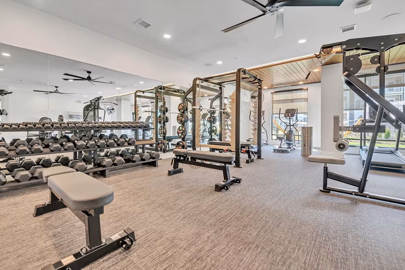 fitness center at Montage at Marquis Hills Apartments