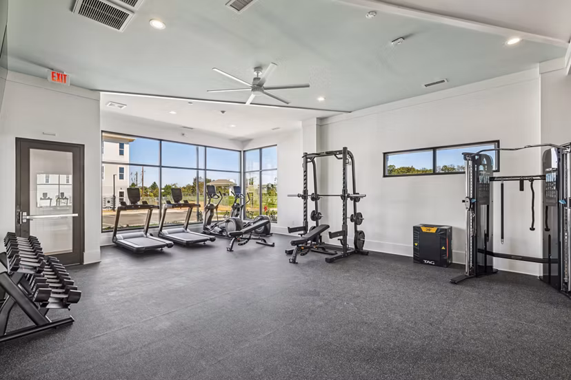 fitness center at Rio Point Apartments