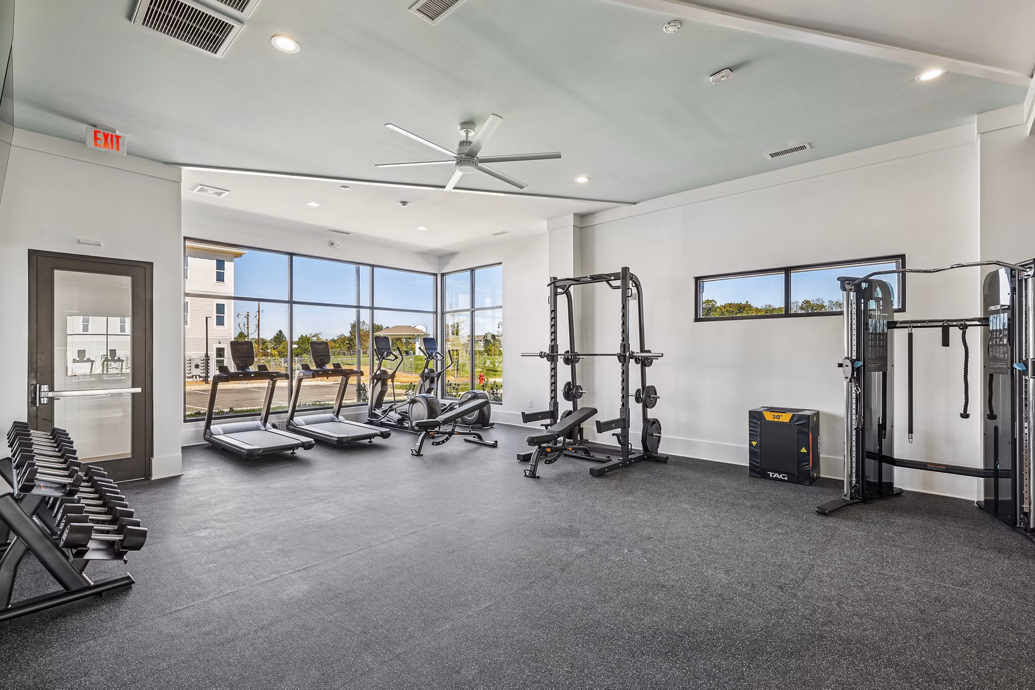 fitness center at Rio Point Apartments