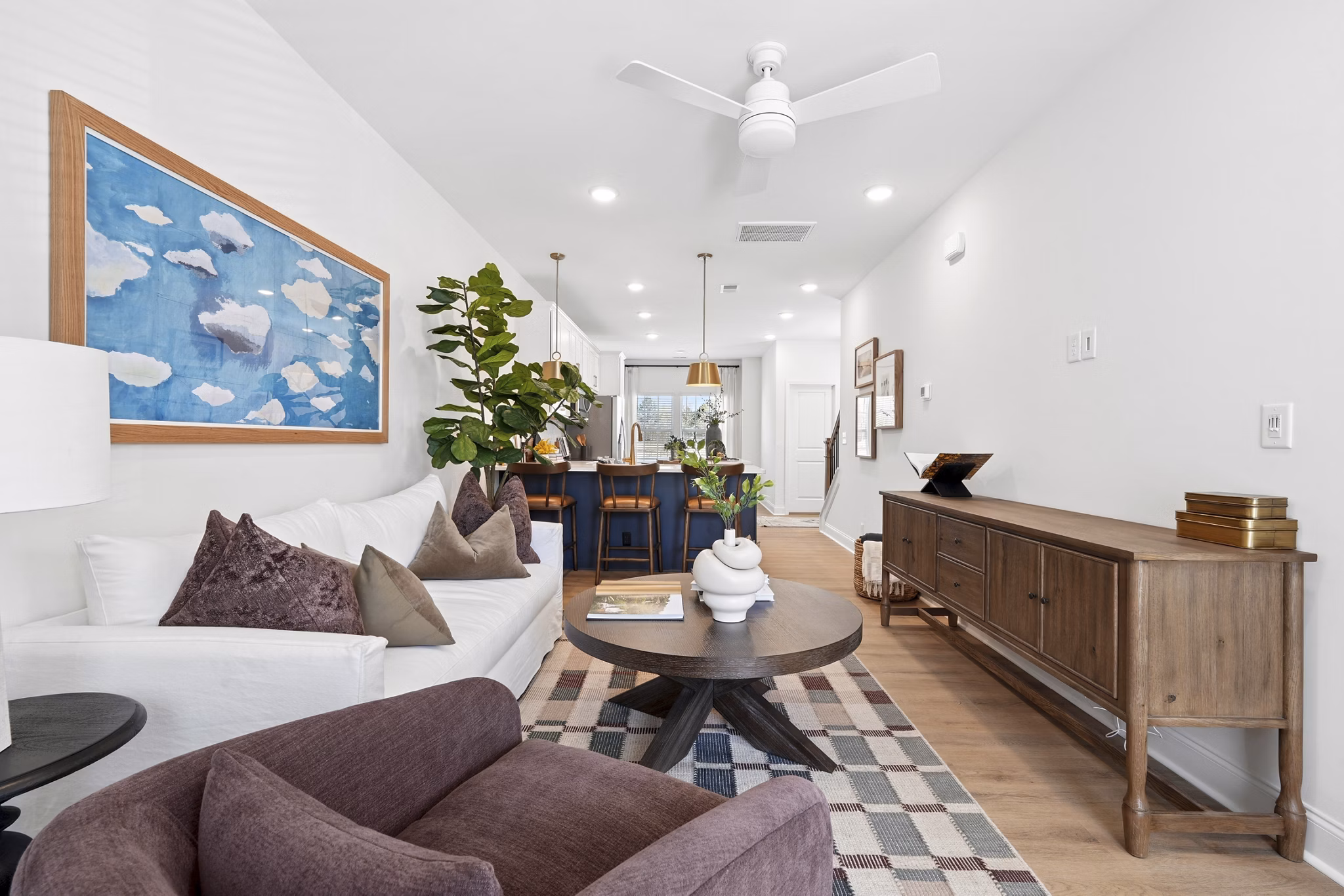 Living Room at Groves Apartments