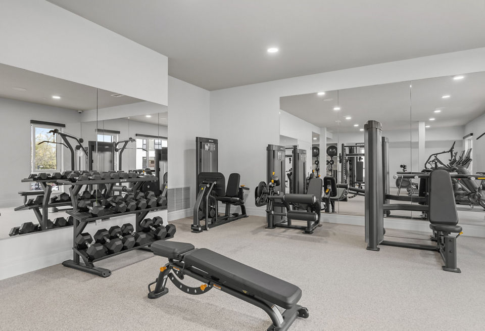 fitness center at Lore Apartments 