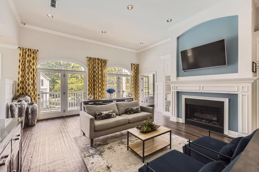 living room at Monterey Village Apartments