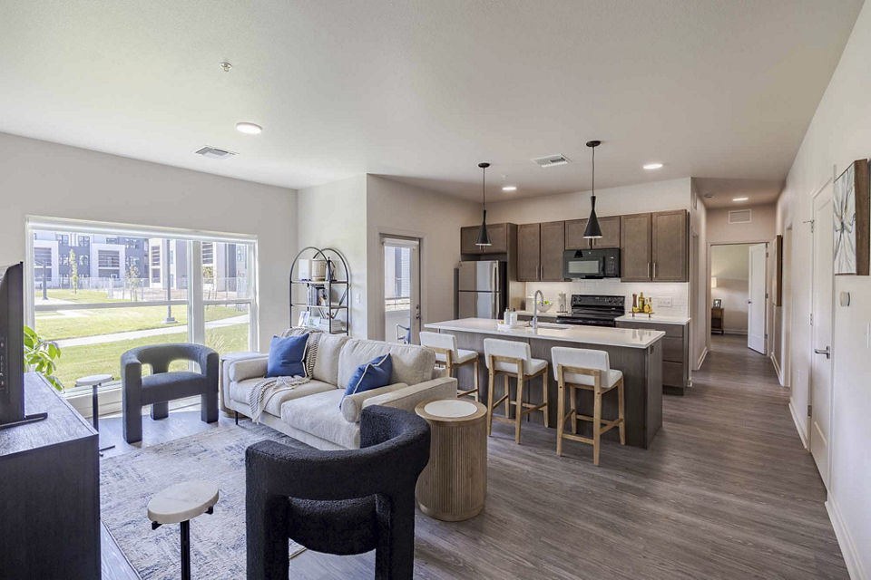 living room at Ovation Apartments