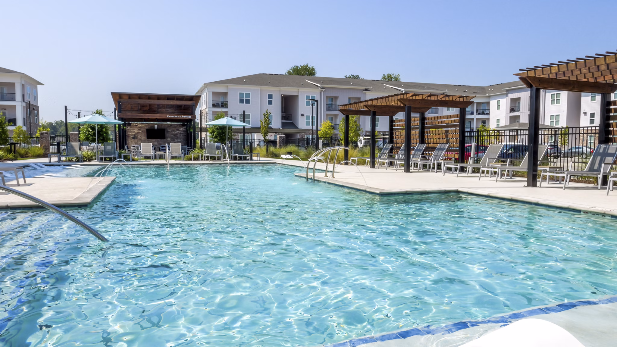 pool at The Oaks at Riverbend Apartments 